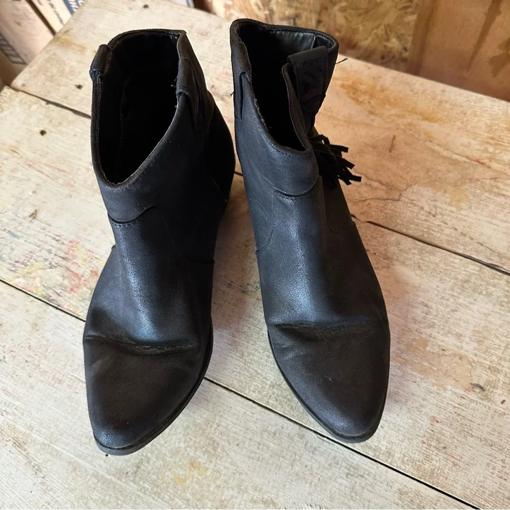 Black Fringe Ankle Boots